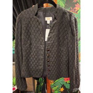 VINTAGE NEW Talbots Women's Black Textured Crochet Jacket Size 12